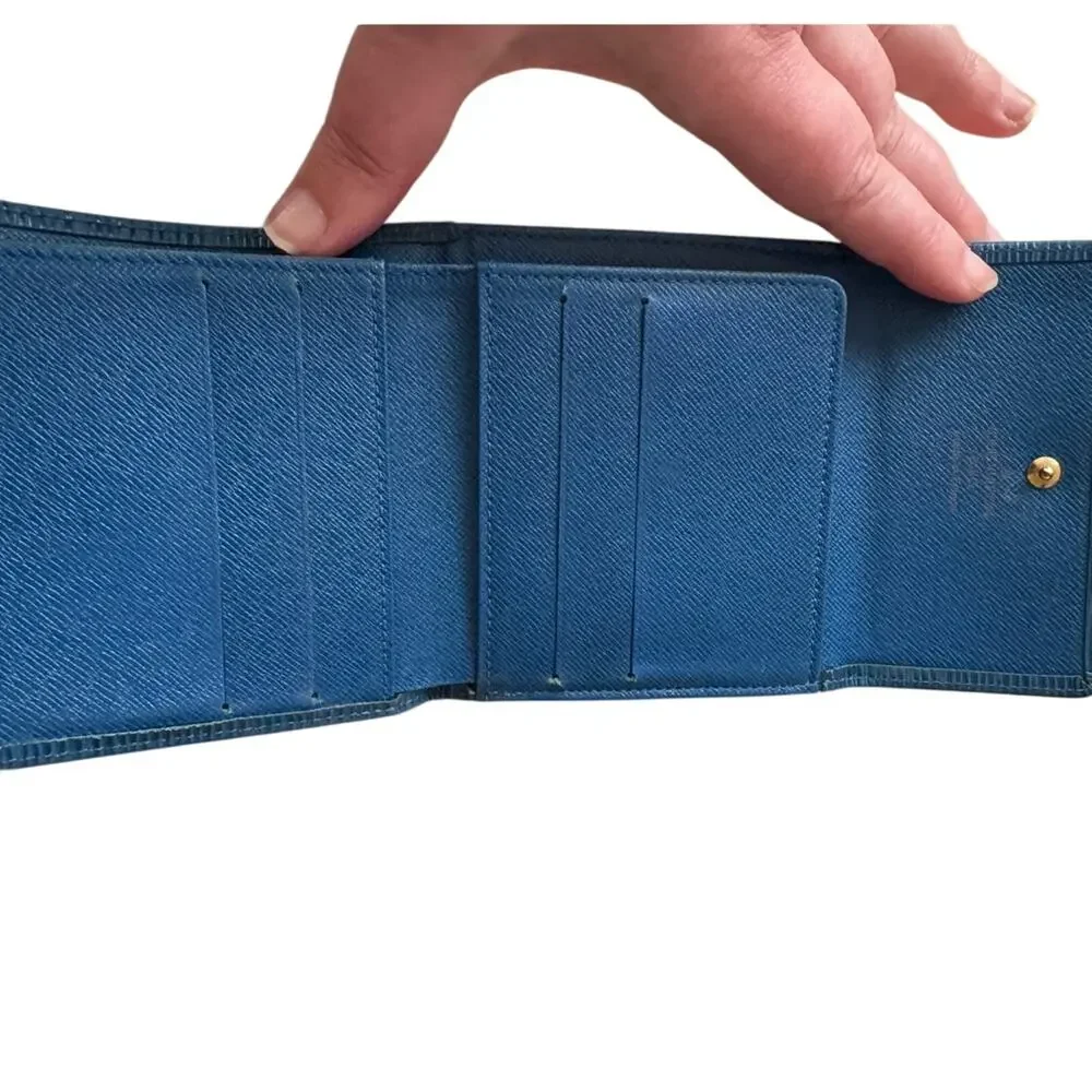 Louis Vuitton Blue Epi Leather Elise Compact Wallet